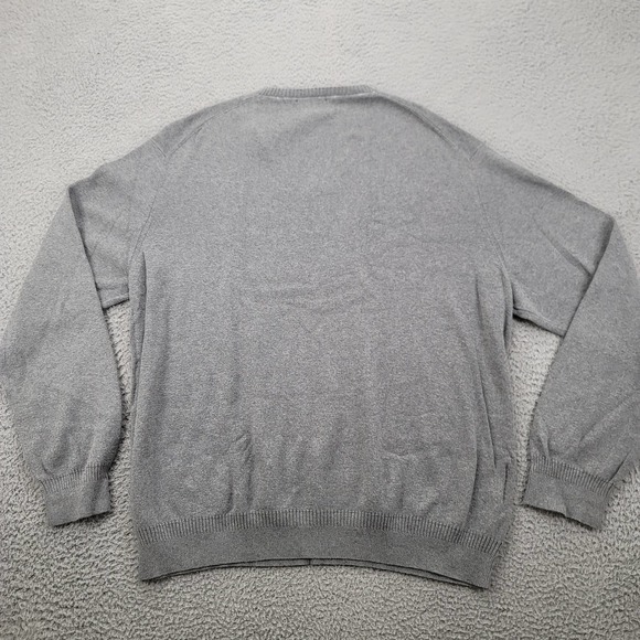 Calvin Klein Sweater Mens XL Gray V-Neck Long Sleeve Pull over Elastic Waist - Picture 6 of 14